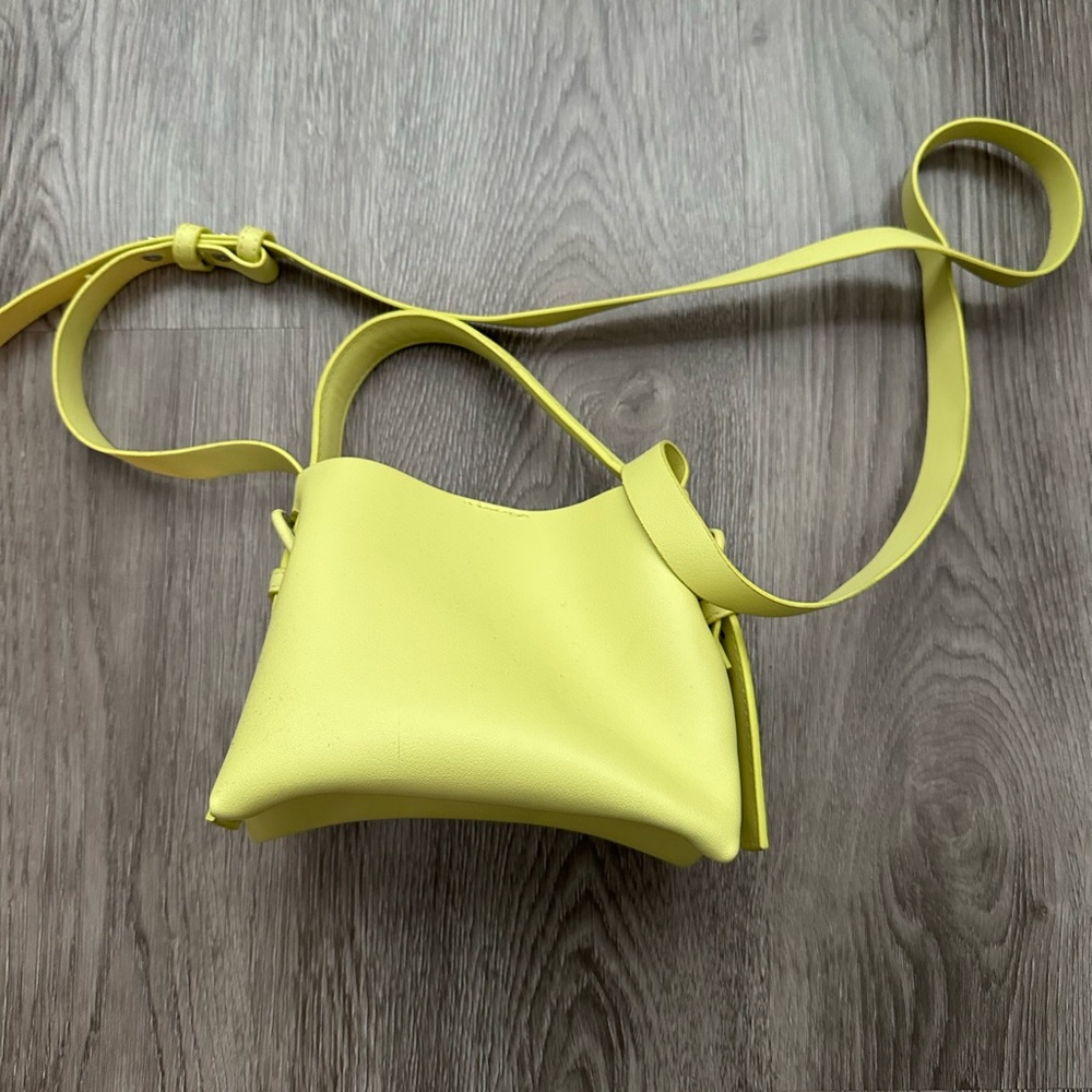 Yellow Leather Crossbody Bag